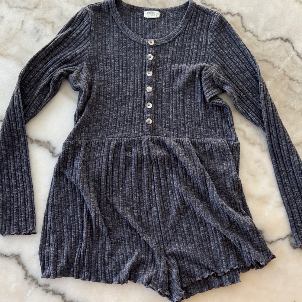 Billabong Charcoal Ribbed Knit Top
